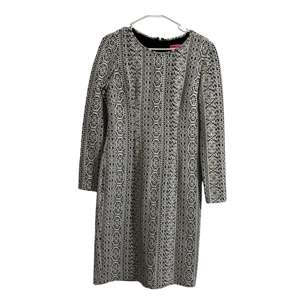 Betsey Johnson Womens Aztec Midi Dress Size 8 Long Sleeve Pencil Southwestern